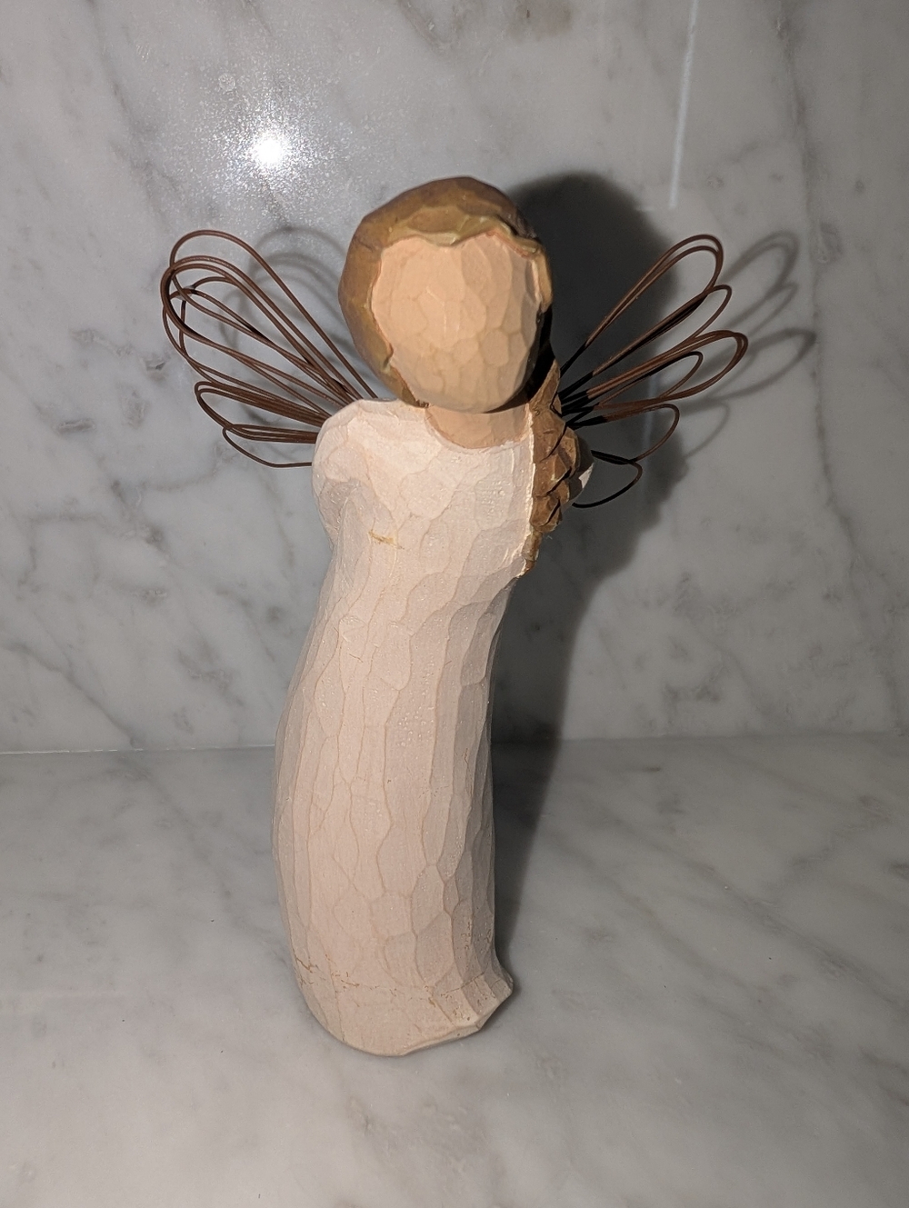 🪽 Willow Tree "Thank You" Angel Figurine With Violets 5" - Demdaco Vintage 2002